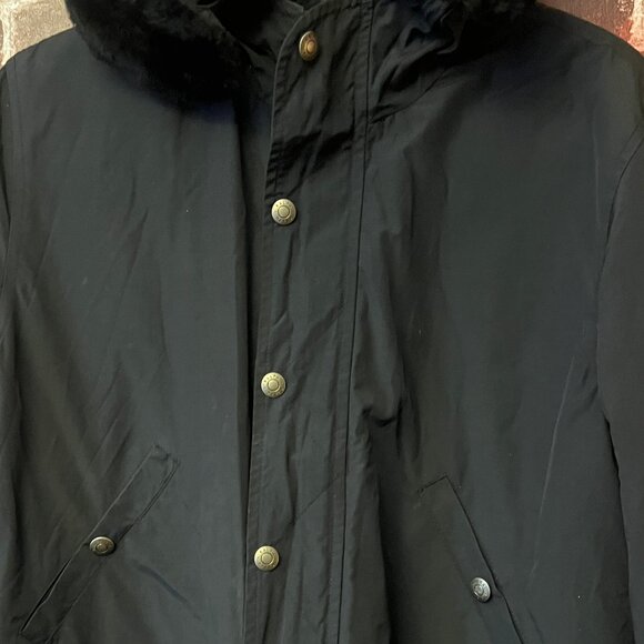 Polo Ralph Lauren Bomber Jacket - Faux Fur Hood & Utility Pocket - Black - Picture 4 of 16